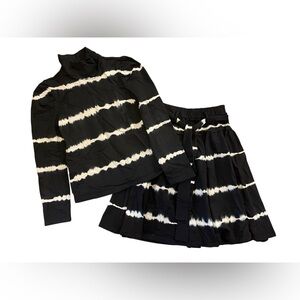 NWT Steph Black and White Tie Dye Set